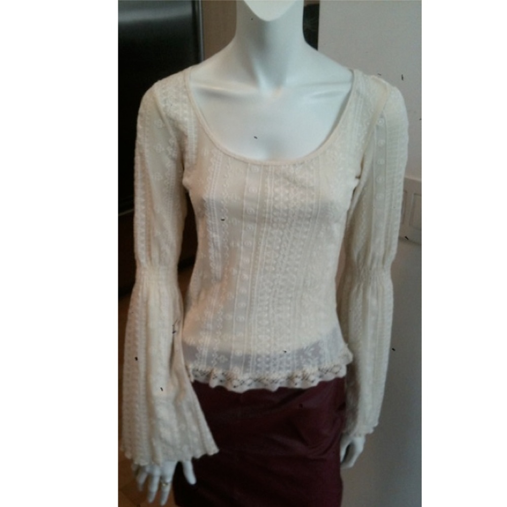 Sharagano Bell Flare Sleeve French Top RARE S NWT - Picture 3 of 3